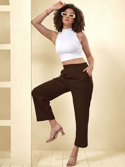 LYRA Women Knitted
                        Cropped Palazzos