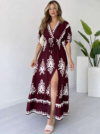 NWH Ethnic Motifs
                        Print Kaftan Maxi Dress
