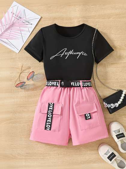 YK Girls Top with
                    Shorts
