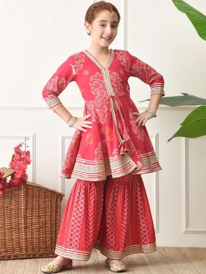 House of Pataudi Girls
                    Printed Pure Cotton Round Neck Kurta & Sharara
                    Kurta Set