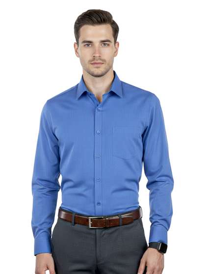 Cottonking Men
                          Pure Cotton Full Sleeves Slim Fit Formal
                          Shirt