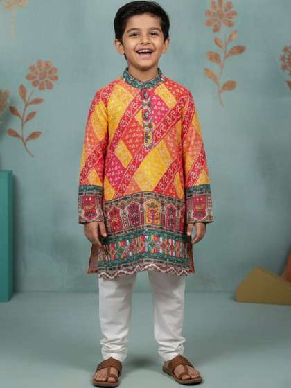 BAESD Boys Ethnic
                      Motifs Printed Regular Kurta with Pyjamas