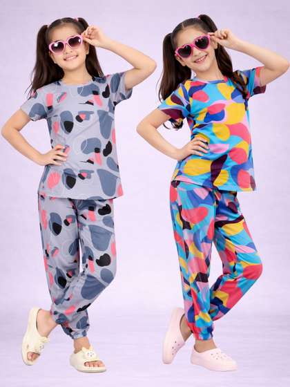 BAESD Girls Printed
                    Short Sleeves Nightdress