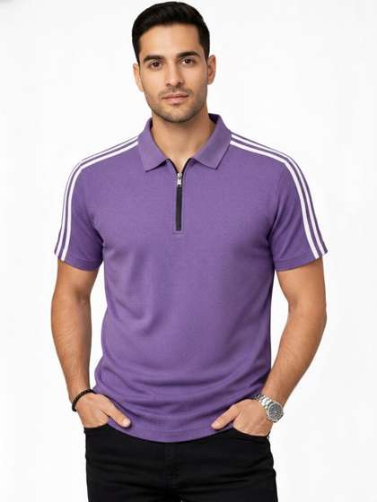 RuledBySun Men's Striped Polo T-shirt