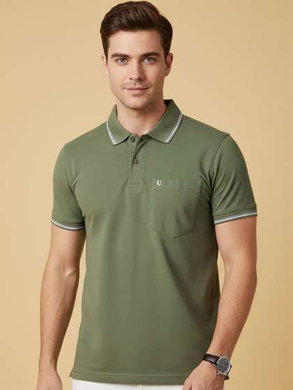 UNIBERRY JEANS Men Polo Collar Pockets T-shirt
