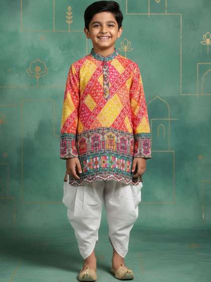 BAESD Boys Ethnic Motifs
                    Printed Regular Kurta with Dhoti Pants