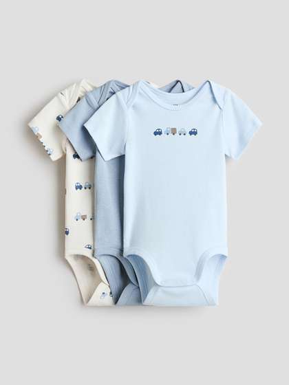 H&M 3-Pack Cotton
                    Envelope-Neck Bodysuits