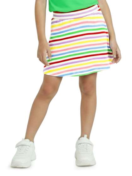 You Got Plan B Striped
                    Cotton Above Knee Skorts Skirts
