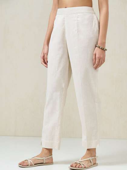 RANGMANCH BY
                          PANTALOONS Women Slim Fit Trousers