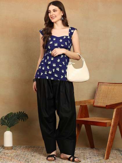 ADYASAA THE LABEL
                        Printed Square Neck Pure Cotton Kurti