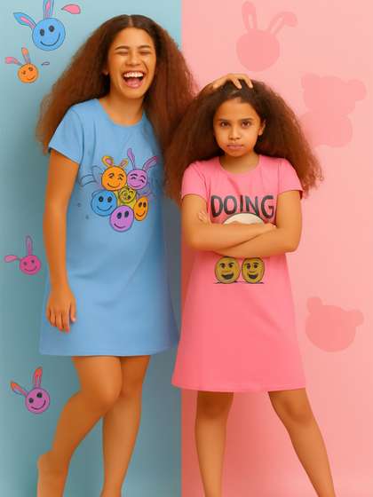 Todd N Teen Girls Pack
                    Of 2 Graphic Printed Nightdress