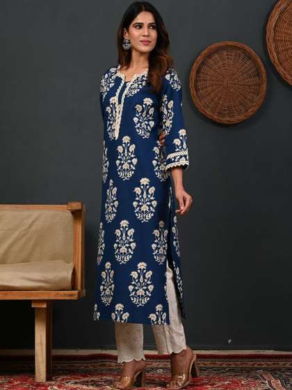 lavandis Floral Printed Pure Cotton Blend Kurti