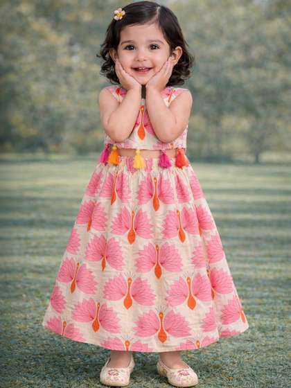 pspeaches Girls
                        Printed Ready to Wear Lehenga &