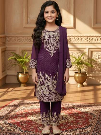 Sangria Girls
                    Embroidered Kurta & Palazzos Kurta Sets