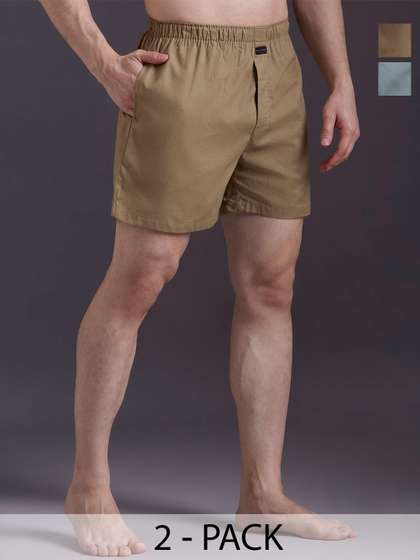 Mast & Harbour
                        Men Pack Of 2 Pure Cotton Mid-Rise Boxer