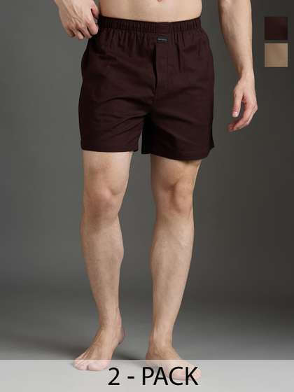 Mast & Harbour
                        Men Pack Of 2 Pure Cotton Mid-Rise Boxer
