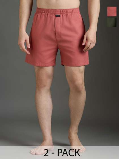 Mast & Harbour
                        Men Pack Of 2 Pure Cotton Mid-Rise Boxer