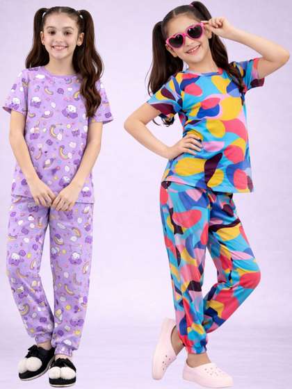 BAESD Girls Printed
                    Short Sleeves Nightdress