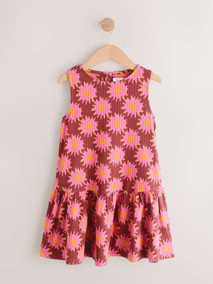 NEXT Girls Printed
                    Cotton Drop-Waist Dress