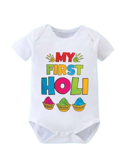 itsmycostume Infants
                    Colorful My First Holi Printed Pure Cotton Snap
                    Button Bodysuit