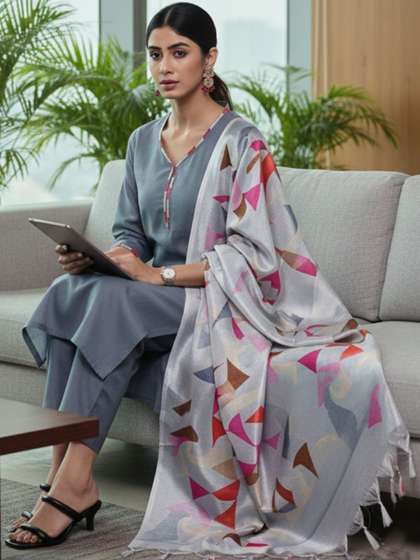 Varanga Women
                        Regular Kurta with Trousers & With Dupatta