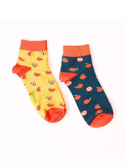 Thela Gaadi Unisex
                        Pack of 2 Cotton Blend Patterned Ankle Length
                        Socks