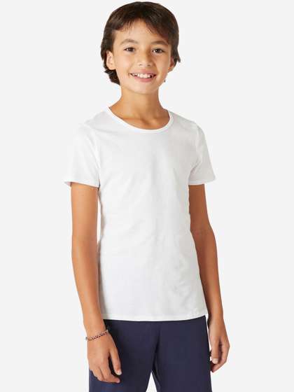 Decathlon Domyos - Kids
                    White Stretchable T-Shirt