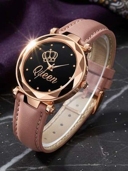 Moover Girls Printed
                    Dial & Leather Straps Analogue Watch
                    queenLTR-pink-0j2