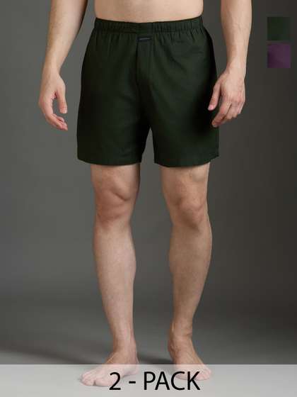 Mast & Harbour
                        Pack Of 2 Men Pure Cotton Mid-Rise Boxer