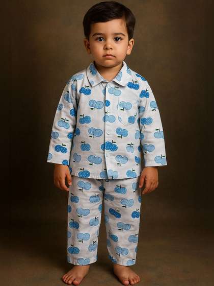 SAHU TRENDZ Unisex Kids
                    Printed Maxi Nightdress