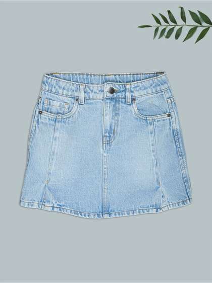 Pantaloons Junior
                      Girls Cotton Washed Mini A-Line Skirt
