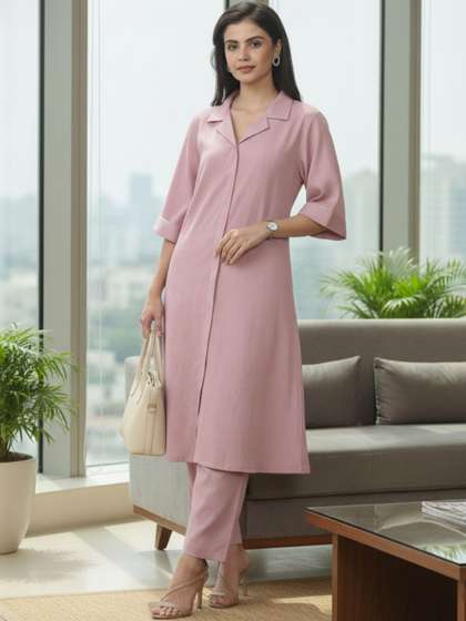 Varanga Women
                        Regular Silk Crepe Kurta with Trousers