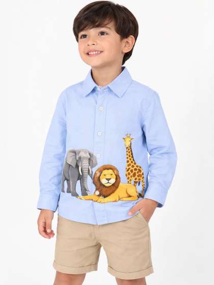 ZIP ZAP ZOOP Boys Animal
                    Printed Casual Shirt