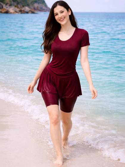Apraa & Parma
                        Round Neck Swimming Dress