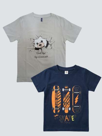YK Boys Pack Of 2
                      Graphic Printed T-shirt