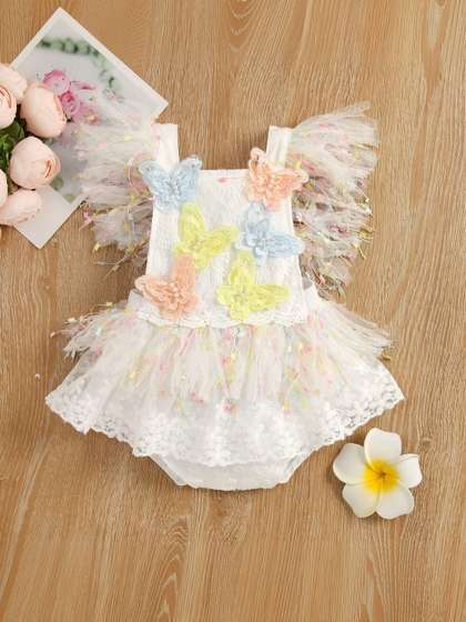 YK Infant Girls
                    Embroidered Square Neck Body Suit