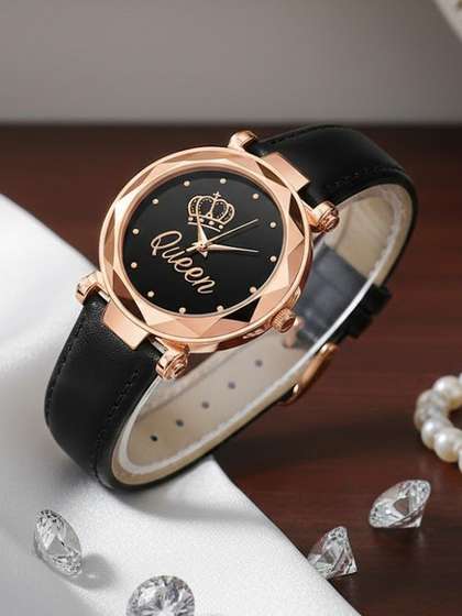 Moover Girls Dial
                      & Leather Straps Analogue Watch
                      queenLTR-blk-0j2