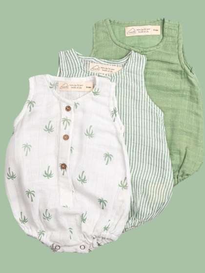 Masilo Infants Kids Pack
                    Of 3 Organic Cotton Bodysuit