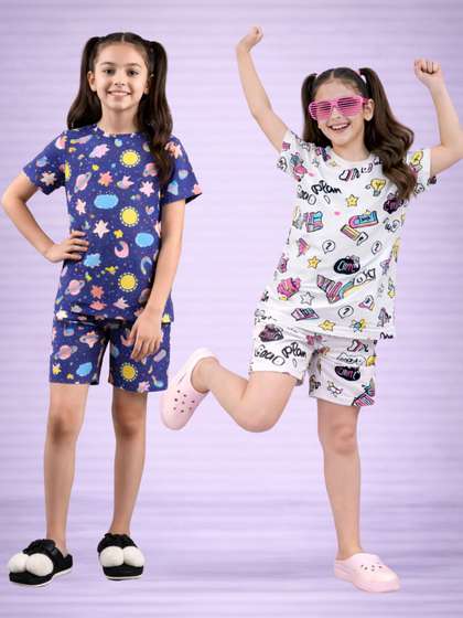 BAESD Girls Printed
                    Nightdress