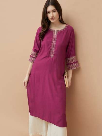 KPF Women
                          Embroidered Floral Kurta