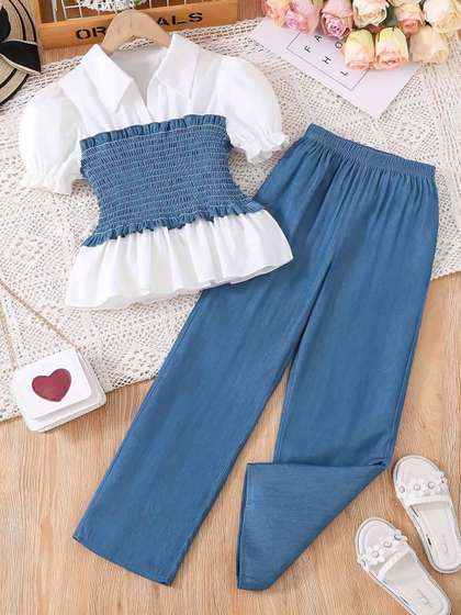 Xsole Girls
                        Colourblocked Top with Trousers