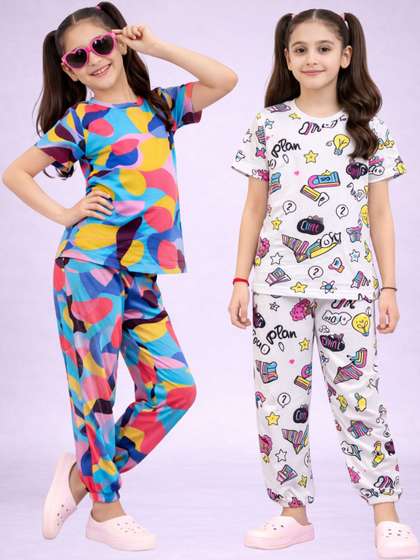 BAESD Girls Printed
                    Short Sleeves Nightdress