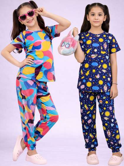 BAESD Girls Printed
                      Short Sleeves Nightdress