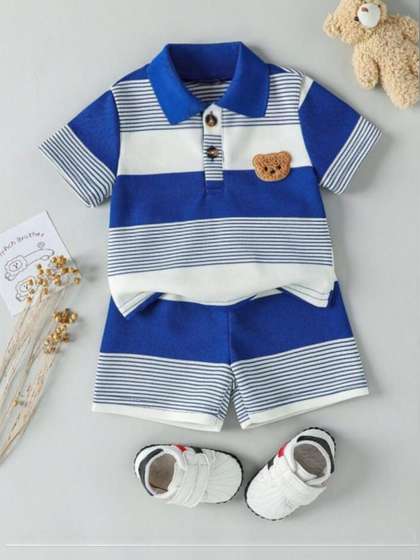 ELPIXIE FASHION Boys
                    Striped T-shirt with Shorts