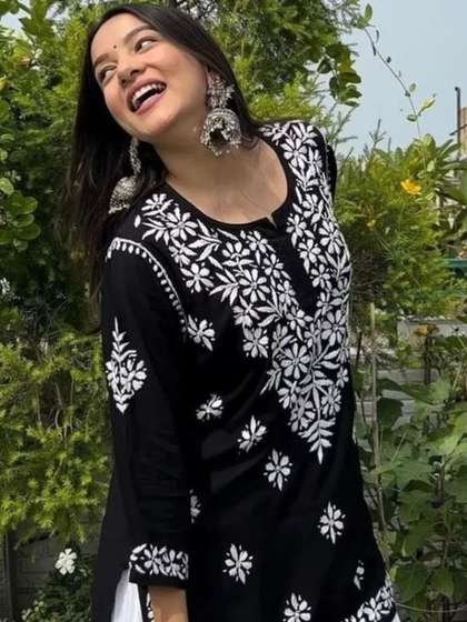 OPIVE FASHION HUB
                        Ethnic Motifs Embroidered Thread Work Pure
                        Cotton Thread Work Kurti