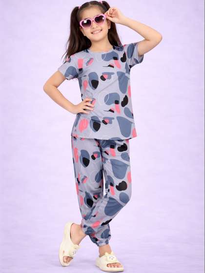 LITBABY Girls Printed
                    Short Sleeves Nightdress
