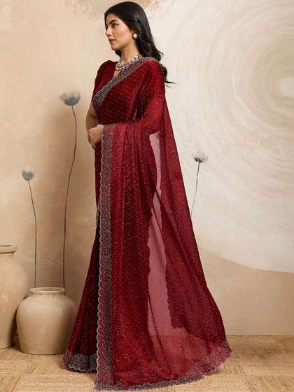 Urban Pallu
                        Embellished Beads and Stones Organza Heavy Work
                        Saree