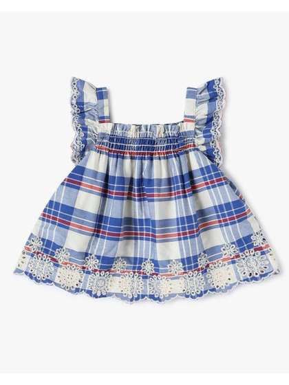 GAP Kids Checks Square
                    Neck Elastic Mid Waist Co-Ord-Set