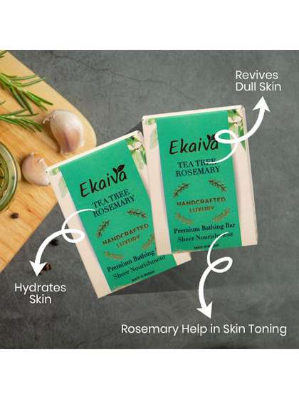EKAIVA ORGANICS Set
                        Of 2 Tea Tree Rosemarry Bathing Soap- 75 g Each