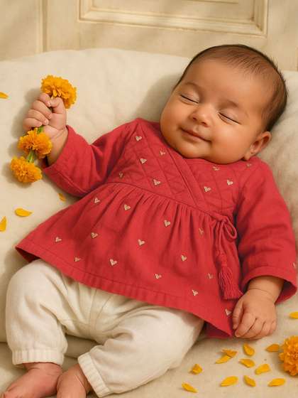 Somersault Girls
                      Embroidered Regular Thread Work Pure Cotton Kurta
                      With Trousers